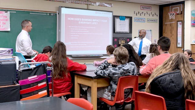 Bank of Oklahoma employee volunteers enjoy teaching students about financial literacy.